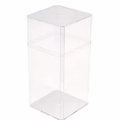 Large Tall Square Clear Plastic Box 048C