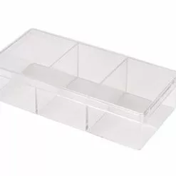 Clear Square Plastic Container With Dividers – 182C