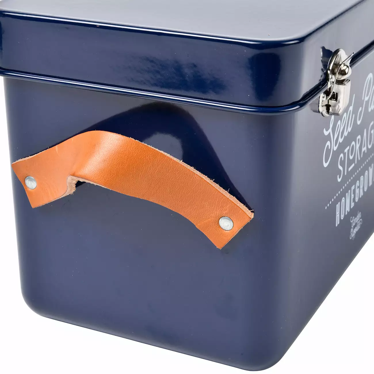 Burgon & Ball Leather Handled Seed Packet Storage Tin - Atlantic Blue - Image 5