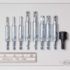 Self-Centering Hinge Bits & Shelf Pin Drill Guides By Make It Snappy - Made In USA